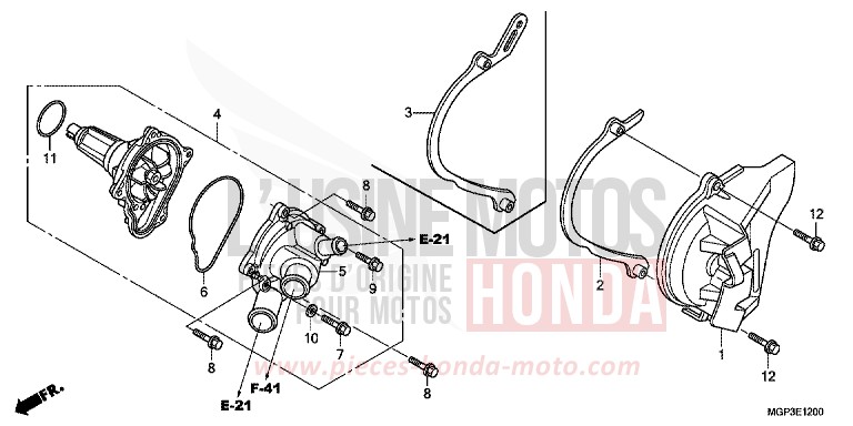 POMPA ACQUA per CBR1000RR Fireblade VICTORY RED (R334XA) del 2012
